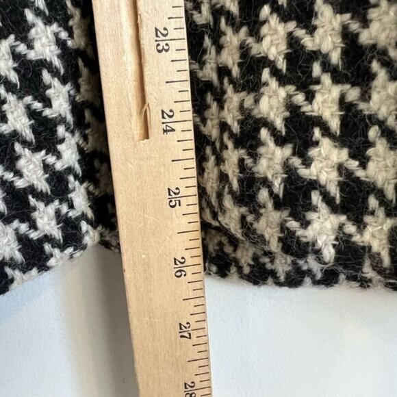 Vintage Houndstooth Black White Wool Blend Women’s Blazer Jacket Coat Shacket M - Picture 7 of 15
